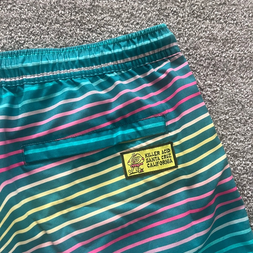 Killer Acid Swim Shorts Board Shorts Striped XL - Picture 6 of 8
